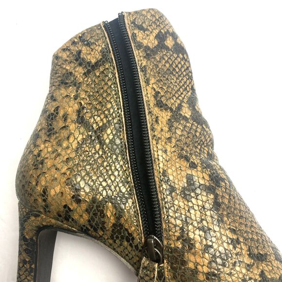 Free People Snakeskin Print Ankle Boots Zip Heels Size 36 US 6 Mobwife - Picture 10 of 16
